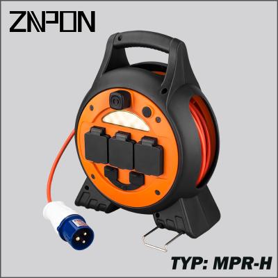 China Consumer Electronics ZNPON TPYE MPR-H 15M UK 3 Way Electrical Cable Reel with LED Light and USB for sale