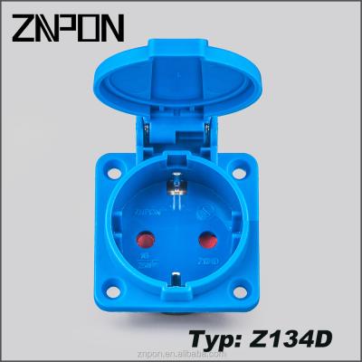 China ZNPON Z134D 16A 250V IP54 industrial waterproof schuko socket for light for sale