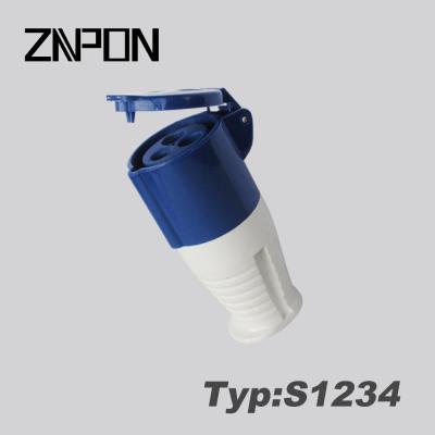 China Ningbo Znpon Industrial 3 Pin Female Socket With Shielding Cover S1234 for sale