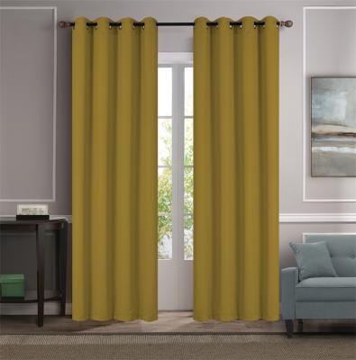 China Thermal Insulated 100% Darkening Blackout Blackout Room Curtain Panels Window Curtain Blackout With 8 Grommets For Living Room for sale