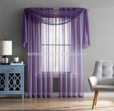 China Other 2018 Modern Ready Made Fabric Window Curtain Sheer Wave Designs Voile Curtain for sale