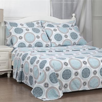 China Microfiber Anti-static Beautiful Patterns Ultra-soft Comfortable Printed Bed Sheet Set For All Seasons for sale