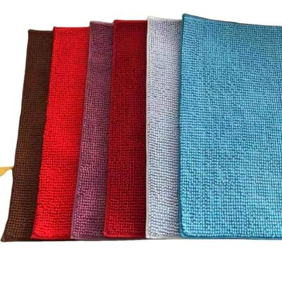 China Sustainable STOCK 1PCS SOLID STOCK POLYESTER CHENILLE BATH MAT for sale