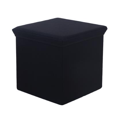 China Bailey Soft Cover Foldable Ottoman Storage Box, Square Cube Fabric Storage Ottoman for sale