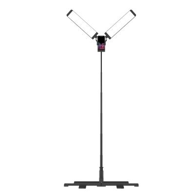 China Tattoo Makeup Double Arm Ring Light Lamp 45W 3000K-7500K Led Selfie Ring Live Flowing Light With RGB For Photography 440*110*80mm for sale