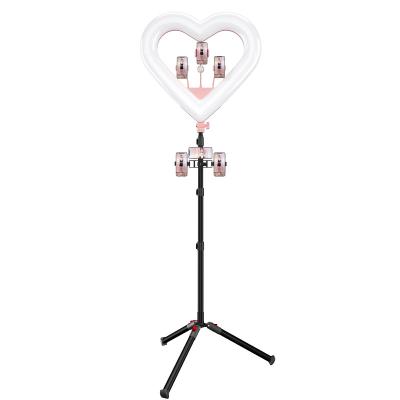 China RK-51 PORTABLE 20inch DJ led light heart-shaped led selfie ring light with tripod stand for sale