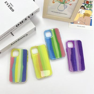 China Silicon Bling IMD Tech TPU PC Case For Samsung Galaxy S20 Fe Rainbow Pattern 2 In 1 Case Cell Phone Acrylic Case for sale