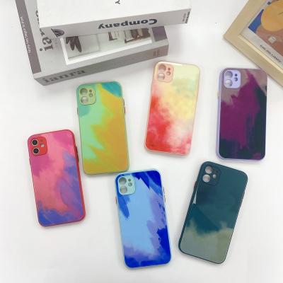 China 2021 hot selling silicon custom watercolor designs luxury tpu pc shockproof phone case phone case for iphone 12 for sale