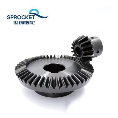 China Hotels Gear Gear Angle Mill Spiral Bevel Gear Parts Spiral Worm Gear Set for sale