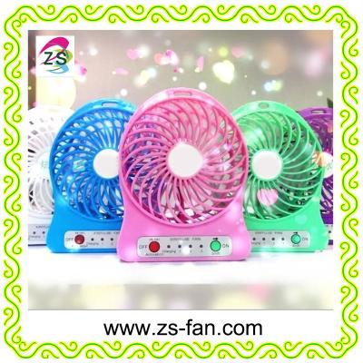 China Cheap 5v Usb Table Rechargeable Mini Fan with Led Lights for sale