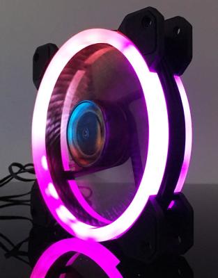 China 12V 120mm RGB LED computer fan PC case fan with controller for sale