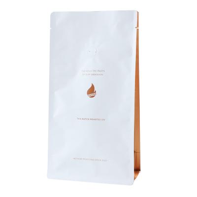 China Recyclable Flat Bottom Paper Packaging Bag Square Packaging For Food With Valve Coffee Bag Pouch Paper Bag Plastic for sale