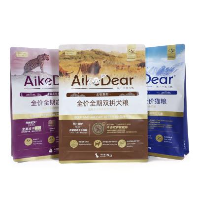 China Moisture Proof Custom Printed Plastic Aluminum Foil Resealable Windows Zip 2kgs Cat Dog Food Packaging Do-it-a-Bag Foil Pack for sale