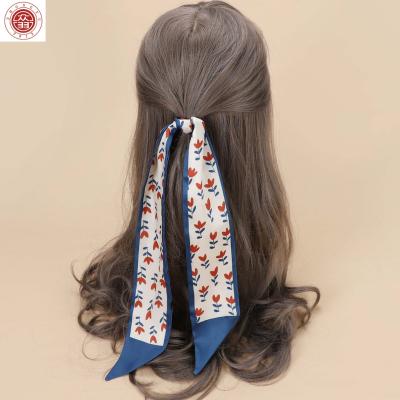 China Zhong Yu Summer Soft Elegant Women's Scarf Twill Print Silk Scarf With Hand Gift Hair Band Arm Bag for sale