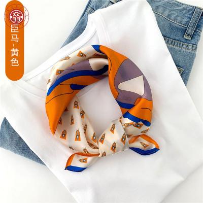 China Zhong Yu Versatile Four Seasons Spring and Autumn Small Scarf Silk Hair Band Korean Decoration Thin Silk Small Square Scarf for sale