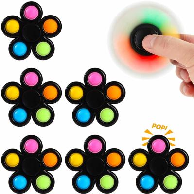 China ABS+Silicone Push Up Popper Spinner Link Dye Dimple Fidget Toys Push Bubble Simple Effort Relieve Sensory Spinners Spinner Toy for sale