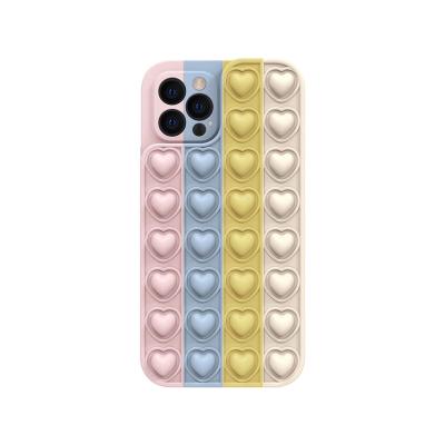 China 2021 Hot Selling Anti-fall Phone Case Bubble Silicone Moving Person Toy Phone Case 13 11 12 Pro Max for sale