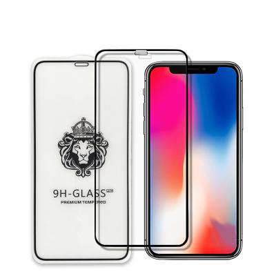 China 9H Lion Head Full Glue Cover Tempered Glass Screen Protector Shockproof Film For iphone 1112 pro x xs full screen protector max cover for sale