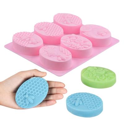 China Amazon Success 6 Cavity Disposable BPA Free Custom Silicone Molds 3D Hand Bar Bread Cake Silicone Soap Mold for sale