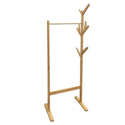 China Easy Assemble Bamboo Clothes Coat Hanging  Stand Wholesale Entryway Furniture Morden  Simple  Style Bag Hat hanger for sale