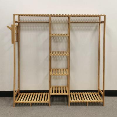 China Easy Assemble Sunrise Factory Supply bamboo Hanging Cloth Coat Clothes Garment Clothing Hanger Dryer Drying Rack for sale