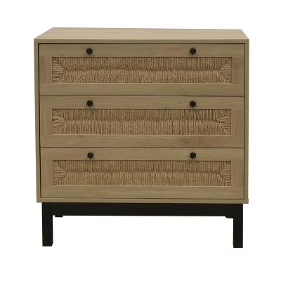 China Modular 2023 new design Factory hot sale supply modern vintage chest cabinet 3 drawers storage cabinet  paper string furniture  living r for sale