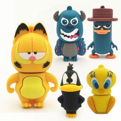 China Silicone Wholesales Cute Cartoon USB 2.0 Reader 64GB 8GB 4GB 16GB Flash Cat Duck 32GB Pen Drive Gift U Disk 128GB for sale