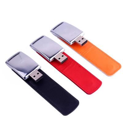 China Customizable USB 3.0 64GB Flash Hard Drive Pen Drive Leather U Disk 4GB 8GB 16GB 32GB Memory Leather Stick for sale