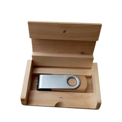 China Exuanck wooden metal usb+wooden box usb 2.0 drive pen drive 4gb 8gb 16gb 32gb U disk photography gift metal USB rotation for sale