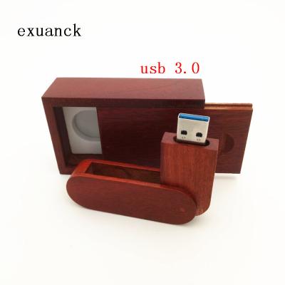 China Exuanck Cusotm Red Pivot WoodenUSB 64GB Gift USB Pen Drive 4GB 8GB 16GB 32GB 64GB USB 3.0 High Speed ​​Memory Wood Stick Thumb for sale