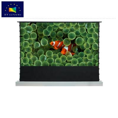 China Electric Floor Rising Electric Projection Screen With Stand For Home Cinema Projector for sale