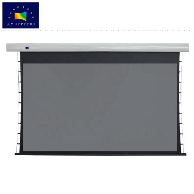 China Large Electric Tag Voltage Motorized Black Diamond Ceiling Lower Projection Projector XYscreens EC Series for sale