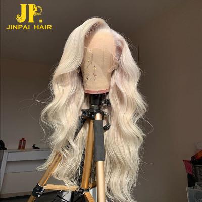 China Machine frames; JP durable raw virgin cuticle aligned brazilian frontal hair, 613 blonde transparent lace front wig with baby hair for black women for sale