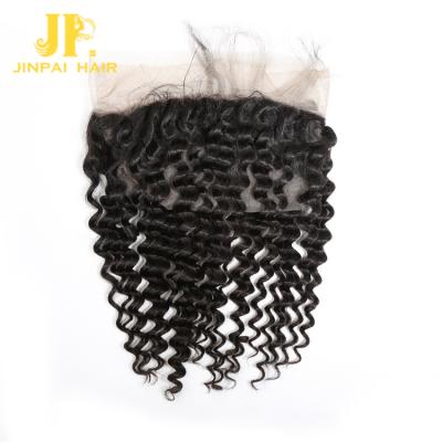 China Machine frames; low closure made of durable 100% human virgin Peruvian curly silk for sale