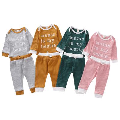 China Anti-Shrink Newborn Babies Clothes Infant Romper Ruffle Jumpsuits Long Pants Baby Clothes Sets Outfit for sale