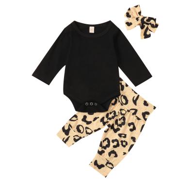 China Black Long Sleeve Anti-Shrink Jumpsuit Infant Girls' Overalls Onsies Baby Clothes Newborn Baby Rompers Set for sale