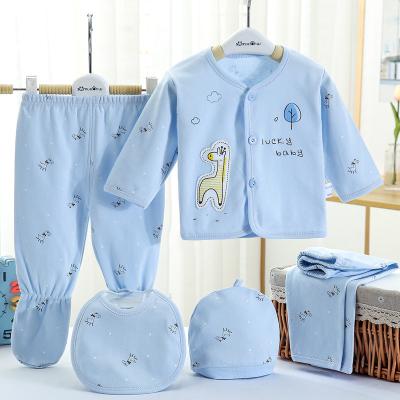 China Hot Sales Anti-Shrink Newborn Baby Clothes 100% Cotton Infant Clothes Sets Unisex Infant Clothing Boys Girls Kit Stock for sale