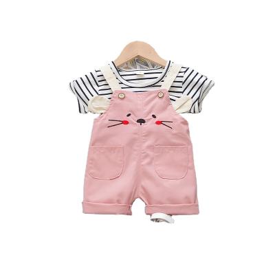 China Preppy Style Boutique Baby Clothes Sets Kids Cotton Boutique Toddler Girls Dressing Sets for sale