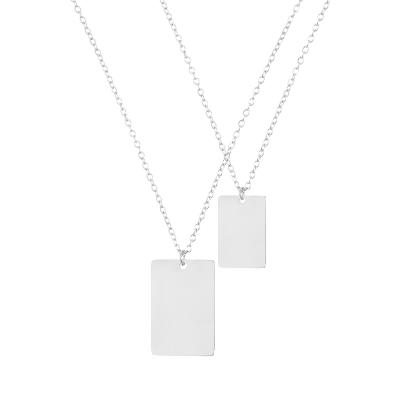 China FASHIONABLE eManco Stainless Steel Jewelry Rectangle Necklaces Set of 2 Necklaces for sale