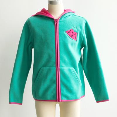 China Good Quality Viable Wholesale Kids OEM Long Sleeve Zip Up Hooded Sweatshirt Fleece Coral Jacket for sale