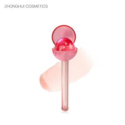 China Cute moisturizing children's makeup waterproof lipstick lollipop fruit vendors flavor wholesale lips stretching candy lipstick CCN36371-3.0 for sale