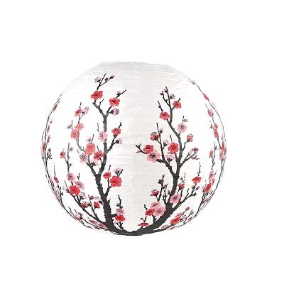 China China In Stock Ready Sakura Lantern Chinese Style Plum Flower Round Paper Lantern For Festival for sale