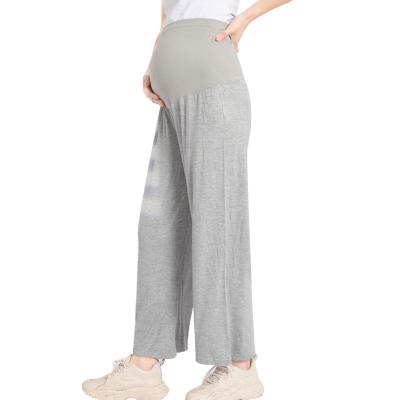 China Large Size Breathable Pregnant Women Leggings 200 Catties Plus Fat Pregnant Pants Seamless Spring And Summer Slim Loose Maternity Wear for sale