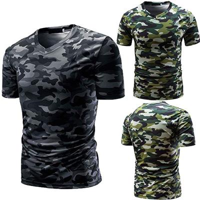 China Breathable Custom Cotton And Spandex Camouflage T-shirt Men Printing Camouflage T Shirt With Your Logo for sale