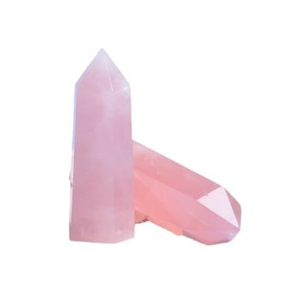 China China Wholesale High Quality Natural Gemstone Healing Natural Crystal Pink Tower Crystal Column Craft For Decoration for sale