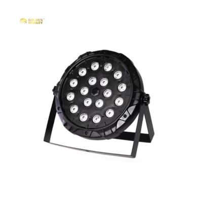 China Stage KTV Strobe Led Concert Performance Light 18LED RGBW Disco Led Par Light 18*0.75w Flat Colored Led Stage Light For Wedding Party for sale