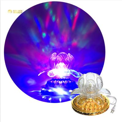 China Hotel Atou Disco Lights Party Rotating Chrysanthemum Moving Decorative Diwali Light Stage Lighting With Flat/Round Pin Plug Wire for sale