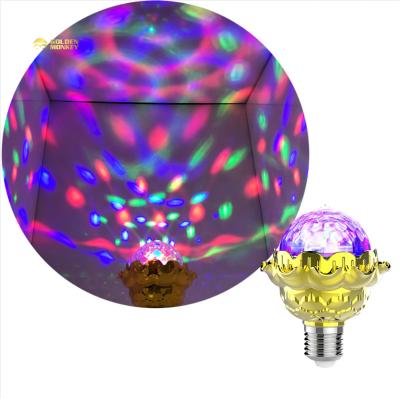 China Christmas /Diwali Mini Lotus 3w RGB Color Changing Crystal Magic Effect e27 DJ Party Disco Lights Auto Rotating Led Stage Light for sale