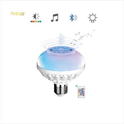 China Hot Wireless Hotel Products E27 B22 RGB Color Changing 6W Smart Led Music Bluetooths Speaker LED Light Bulb With Remote Control for sale