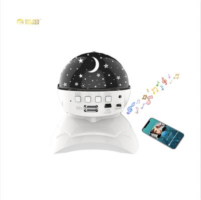 China DC5V Morden Tooth Speaker RGB Music GA Bulb Moon Starry Night Light Rechargeable Blue Laxy Star Projector Light With USB Wire for sale